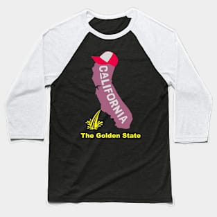 A funny map of California - 3 Baseball T-Shirt